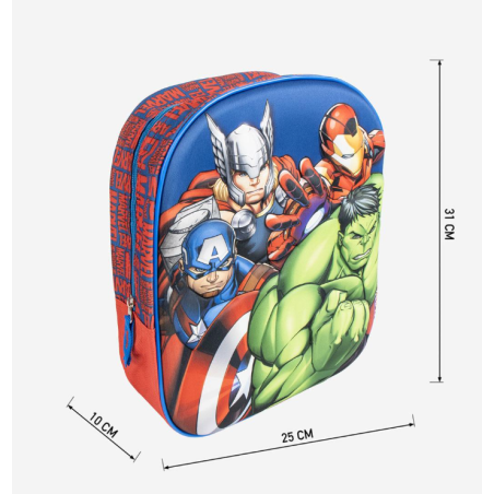Mochila Infantil Avengers 3D