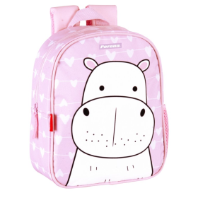 Mochila Infantil Hippo Rosa 28 Cm