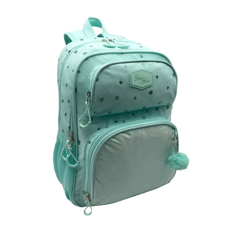 Mochila Doble Blin Blin Green Hearts De Vuela al Cole