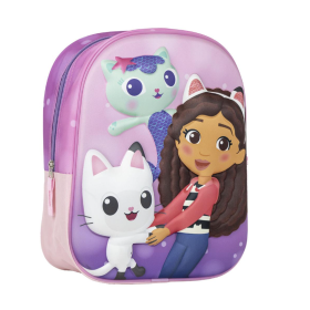 Mochila Infantil La Casa De Gabby Lila 3D  De Vuelta al Cole