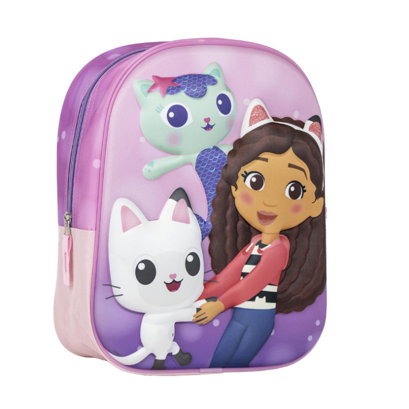 Mochila Infantil La Casa De Gabby Lila 3D  De Vuelta al Cole