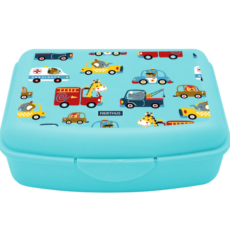 Fiambrera Con Divisor Y Tenedor Coches De Vuelta al Cole