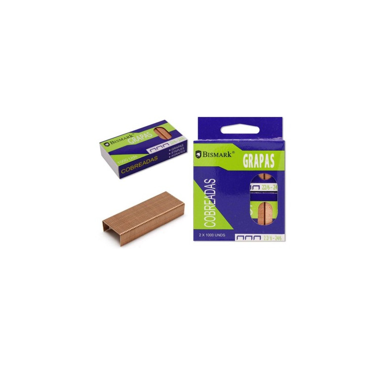 Grapas 22/6–24/6 Cobreadas Blíster 2 Ud