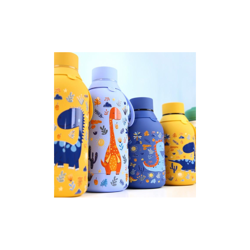 Aurea Botella Térmica 500 Ml Azul Dinosaurios