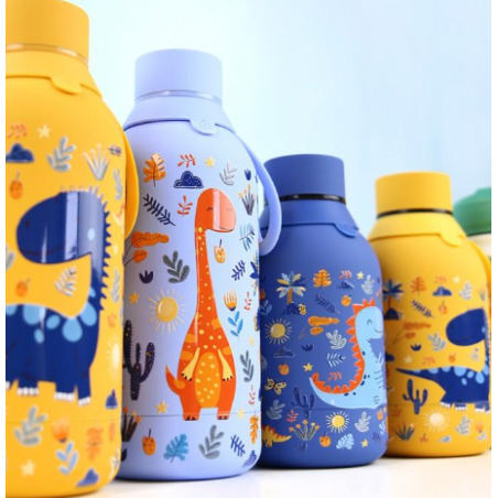 Aurea Botella Térmica 500 Ml Azul Dinosaurios