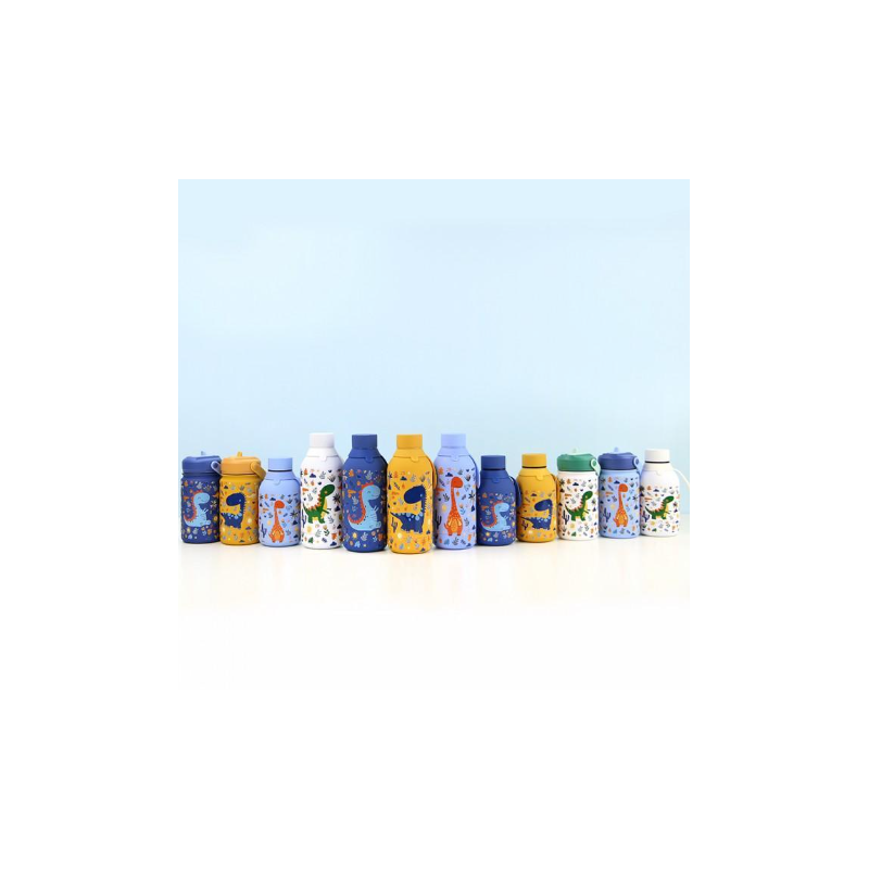 Aurea Botella Térmica 500 Ml Azul Dinosaurios