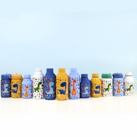 Aurea Botella Térmica 500 Ml Azul Dinosaurios