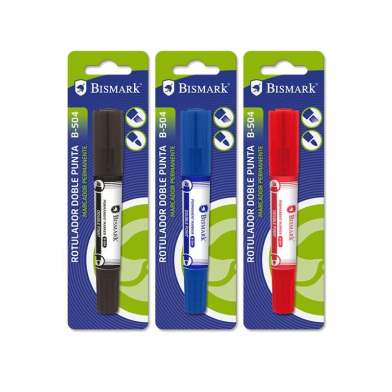 Rotulador Permanente Doble Punta Bismark Surtido