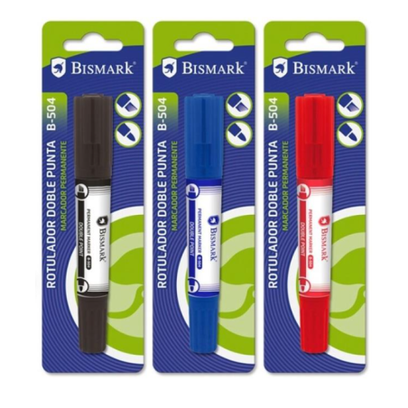 Rotulador Permanente Doble Punta Bismark Surtido