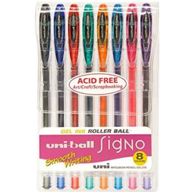 Pack 8 Bolígrafos Gel Uni-Ball Signo UM-120 0,7 Mm