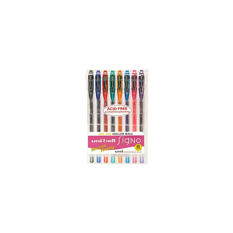 Pack 8 Bolígrafos Gel Uni-Ball Signo UM-120 0,7 Mm
