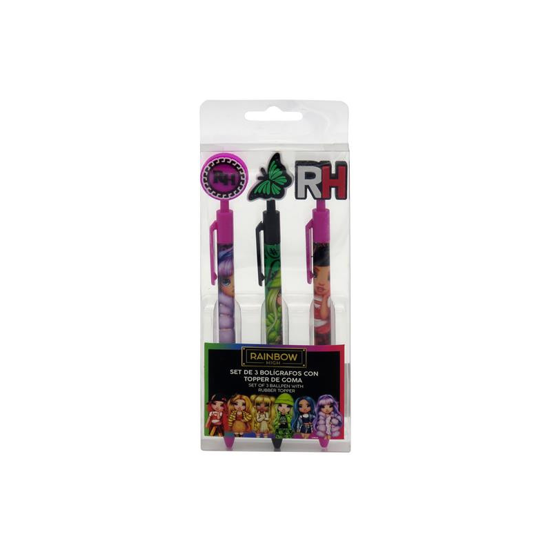 Pack 3 Bolígrafos Rainbow High