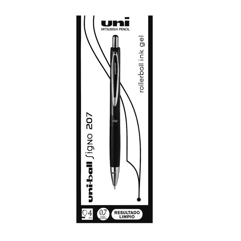 Bolígrafo Negro Uniball Umn-207 De Vuelta al Cole