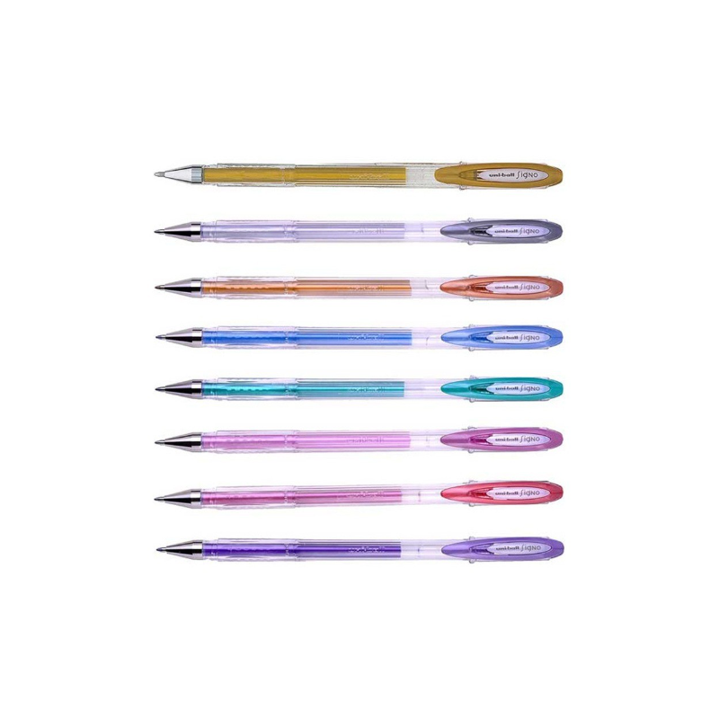 Pack 8 Bolígrafos Gel Metalizados