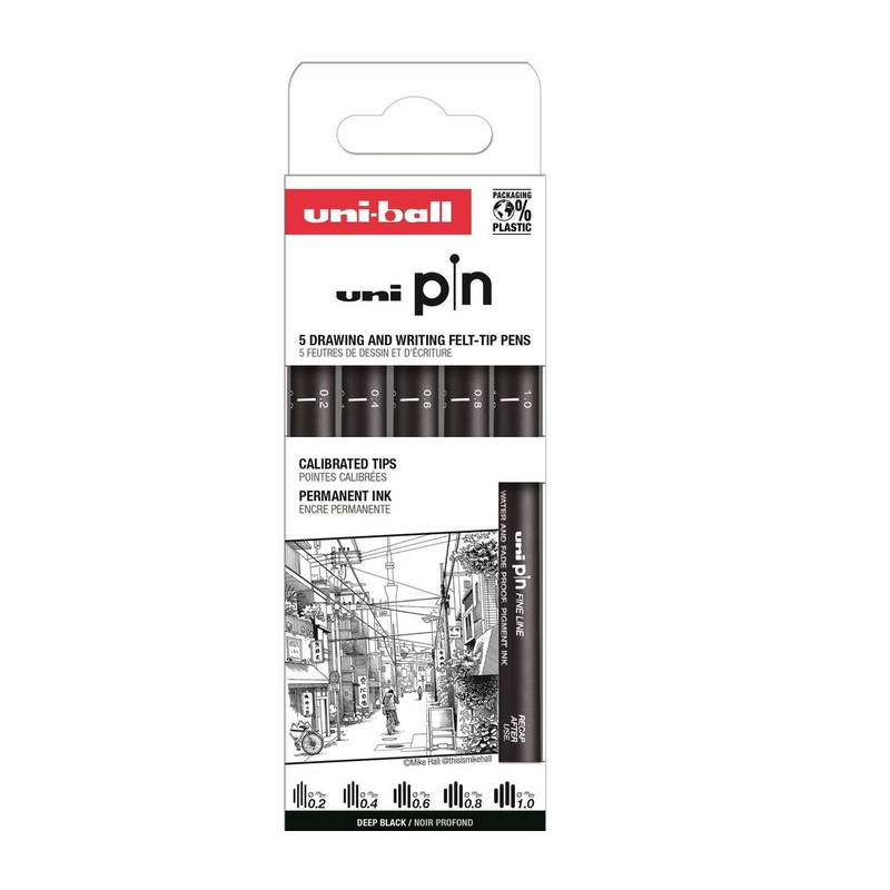 Pack 5 Rotuladores Uni Pin Clásico 2 De Vuelta Al Cole