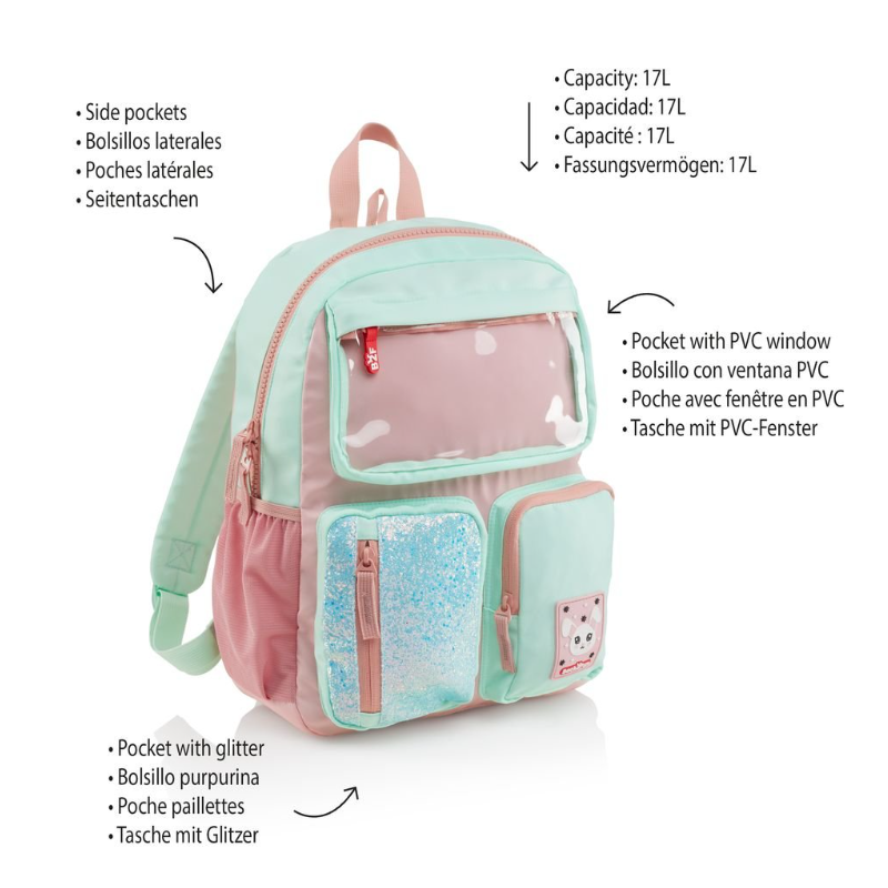 Mochila 3 Compartimentos Rosa B2f