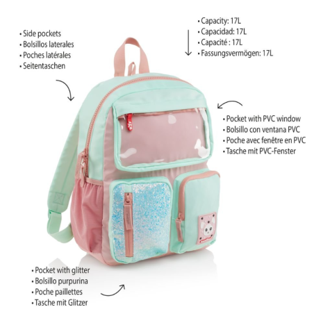 Mochila 3 Compartimentos Rosa B2f