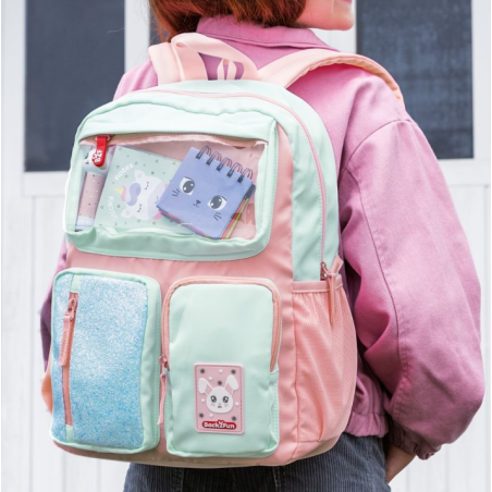Mochila 3 Compartimentos Rosa B2f