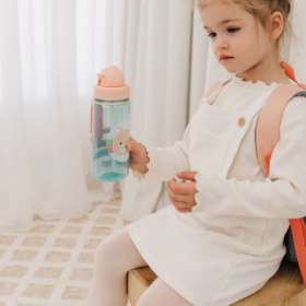 Botella Con Pajita Gato De Vuelta al Cole 2