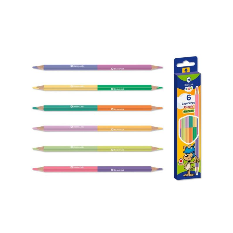 Lapiceros Bicolor 6 Uds 12 Colores