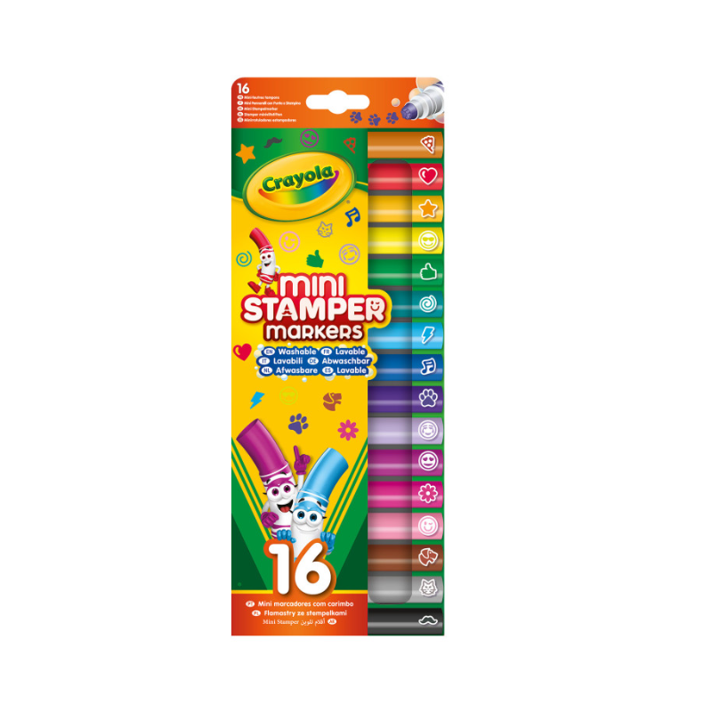 Pack 16 Mini Rotuladores Lavables Emoji Vuelta al Cole