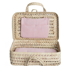Maleta Mimbre Bobble Rosa