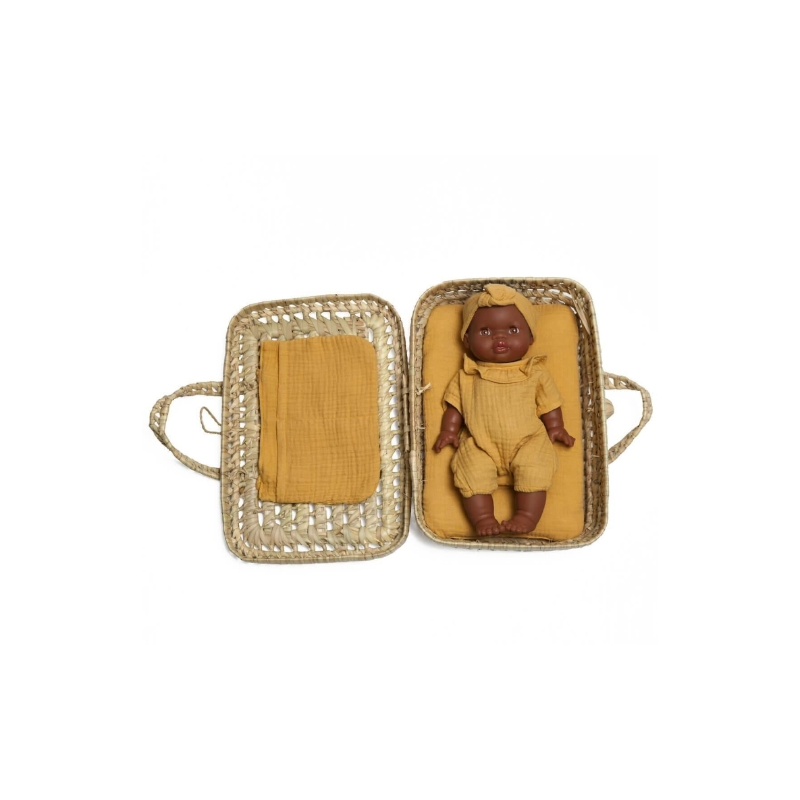 Maleta Mimbre Bobble Mostaza