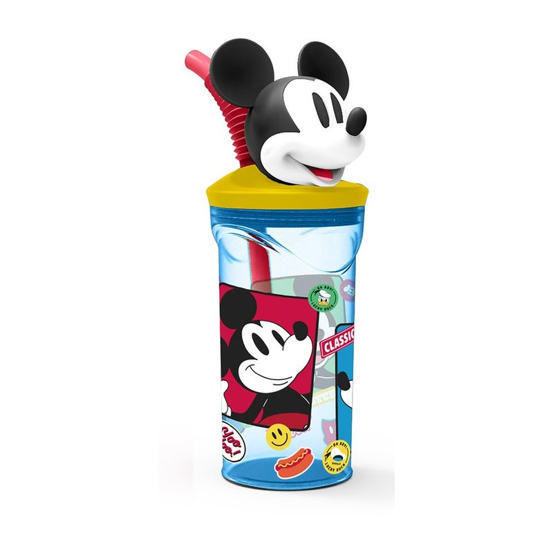 Vaso Mickey Mouse 3D Con Pajita De Vuelta Al Cole