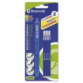 Bolígrafo Borrable Bismark Clip + 3 Recambios Surtido