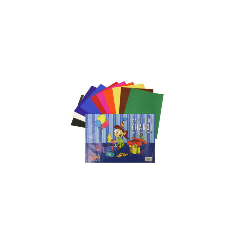 Papel Charol Cuaderno 10 Hojas Surtido Pampy