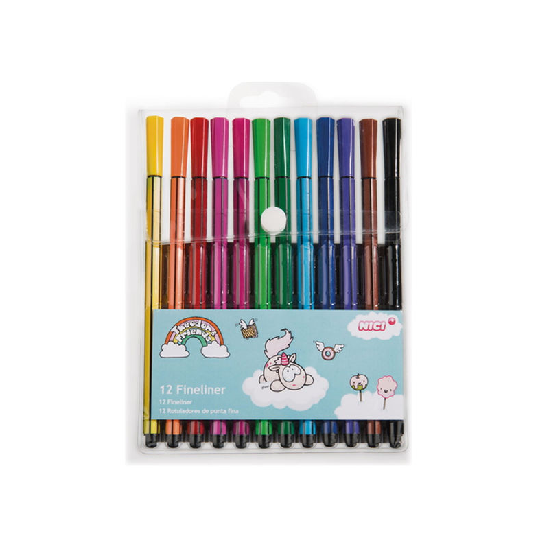 Rotuladores Punta Fina Theodor Set De 12 Colores