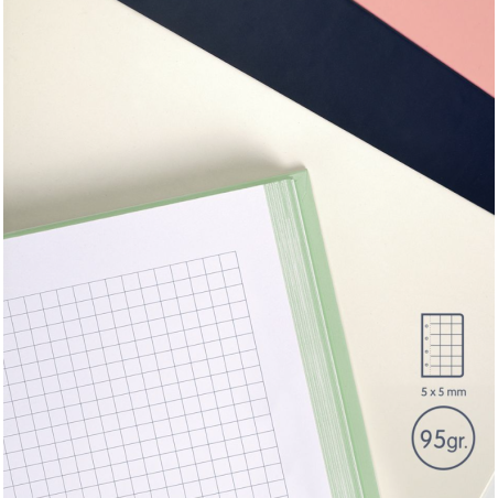 Cuaderno A4 Verde Espiral Cuadricula Milan