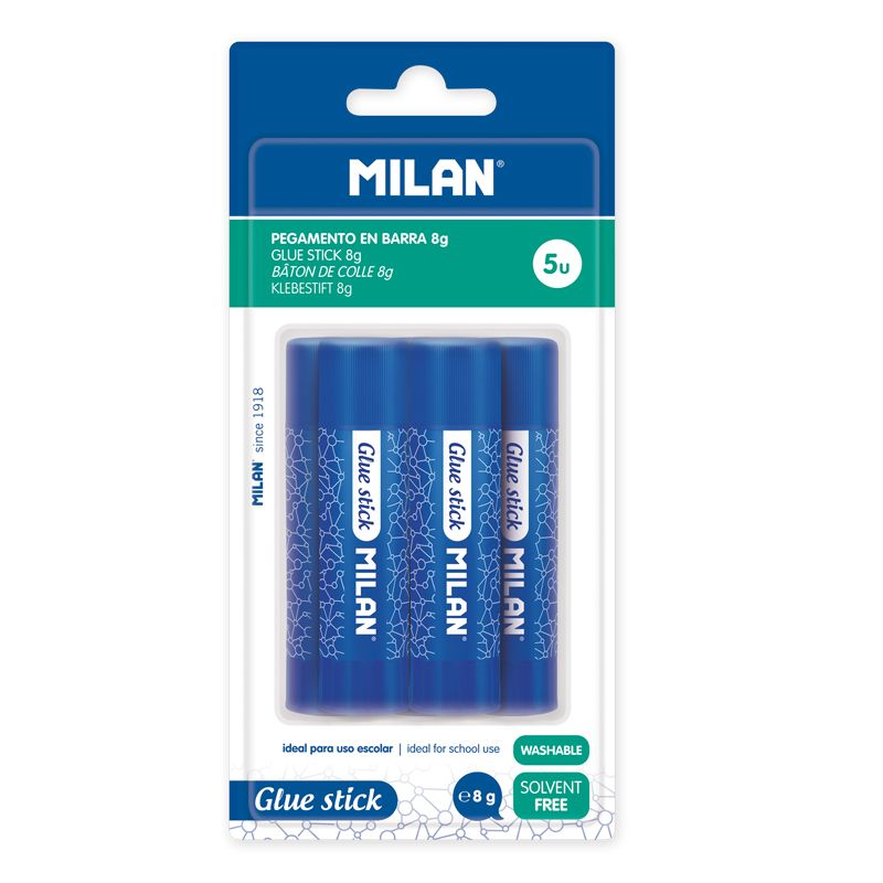 Pack 5 Barras Pegamento Milan 8gr De Vuelta Al Cole