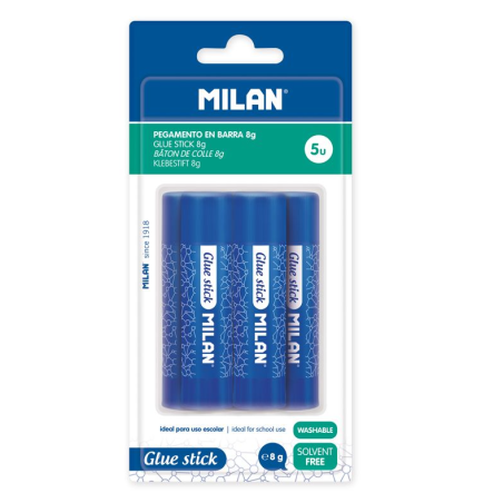 Pack 5 Barras Pegamento Milan 8gr De Vuelta Al Cole