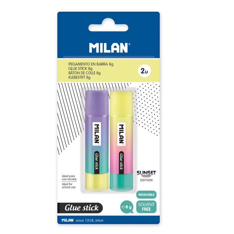Pack 2 Barras Pegamento Milan 8gr De Vuelta Al Cole