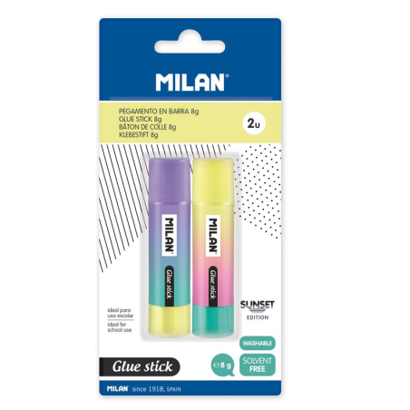 Pack 2 Barras Pegamento Milan 8gr De Vuelta Al Cole