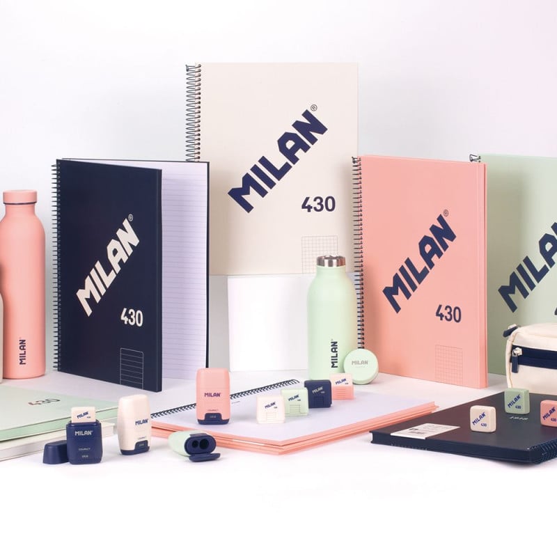 Cuaderno A4 Rosa Espiral Cuadricula Milan