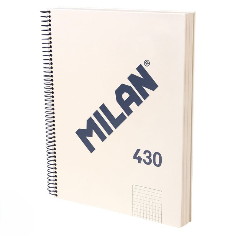 Cuaderno A4 Beige Espiral Cuadricula Milan De Vuelta Al Cole