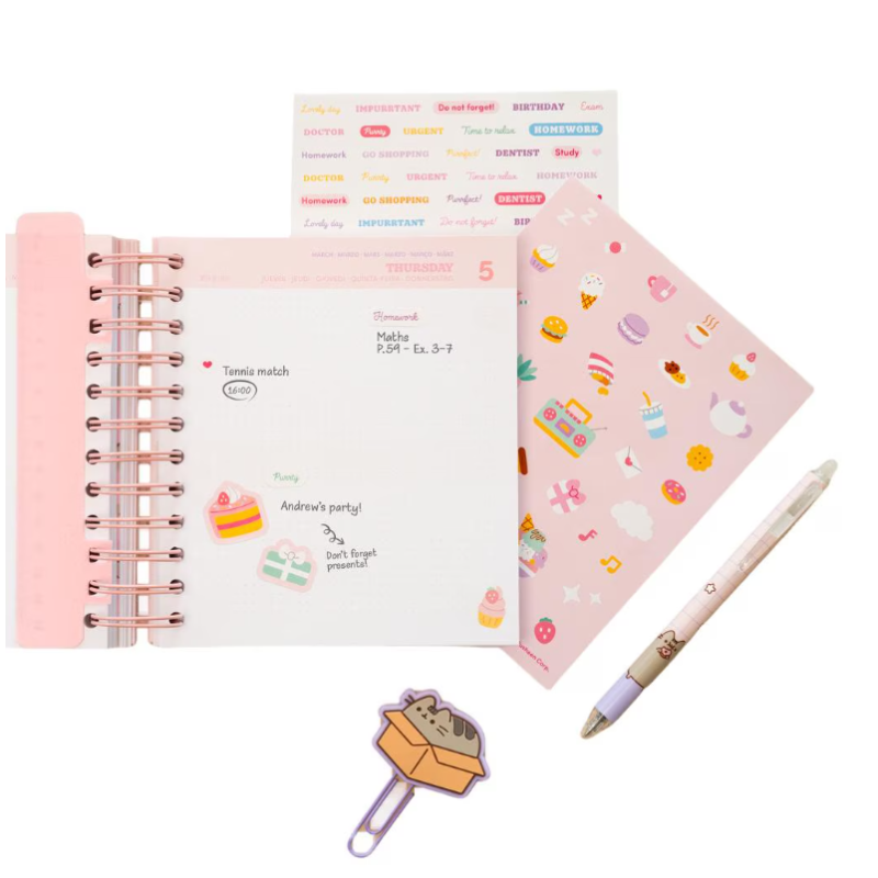 Agenda Escolar Pusheen 2025/26 Día/Página
