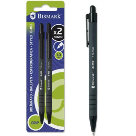 Bolígrafo Bismark 210 Grip Negro 2 Uds