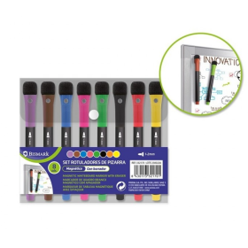 Pack 8 Rotuladores De Pizarra Imantados Con Borrador