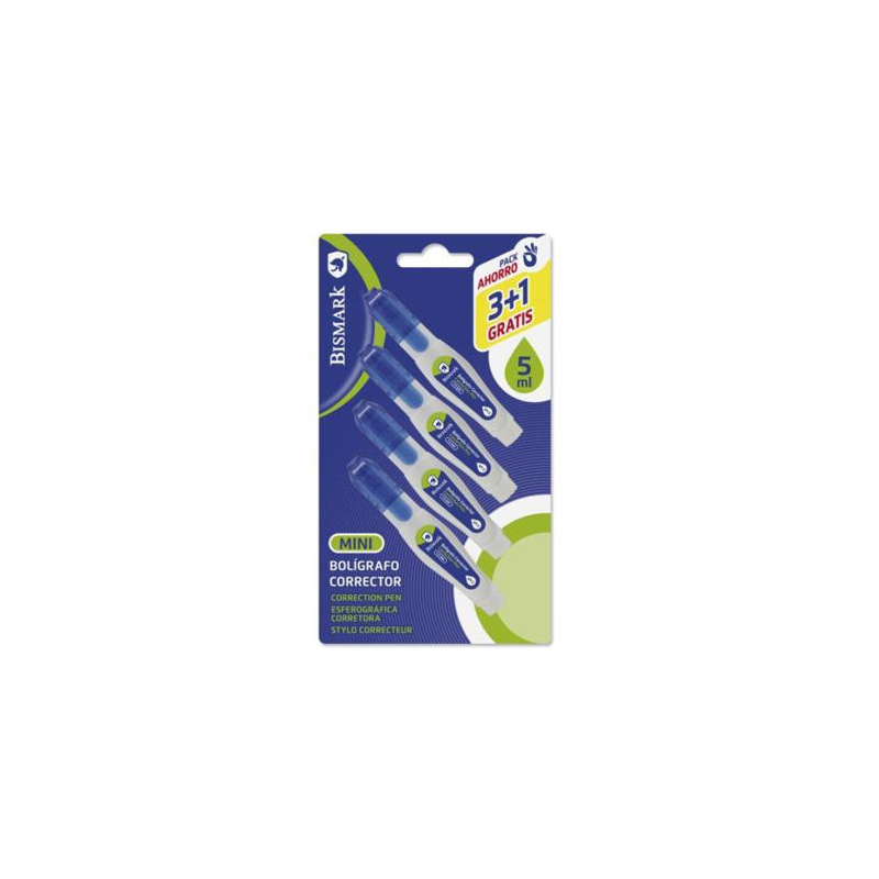 Pack 4 Mini Correctores Bolígrafo Bismark