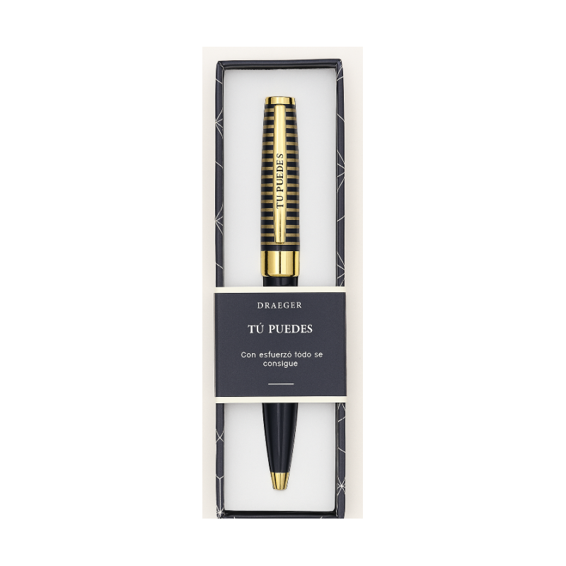 Bolígrafo Tú Puedes Azul Marino Y Dorado
