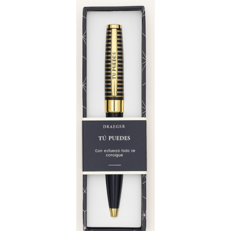 Bolígrafo Tú Puedes Azul Marino Y Dorado