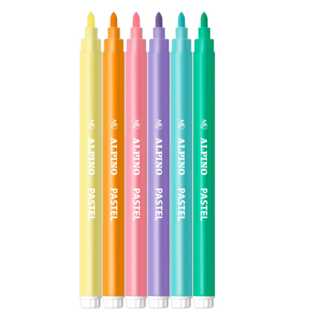 6 Rotuladores Alpino Pastel