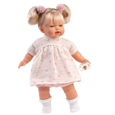 Muñeca Llorens Roberta Llorona Vestido Estampado 33 Cm De Muñeca Llorens