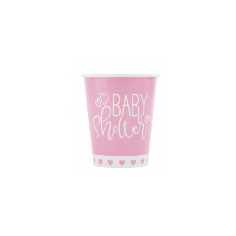 Vasos Papel Baby Shower Rosa 8 Uds