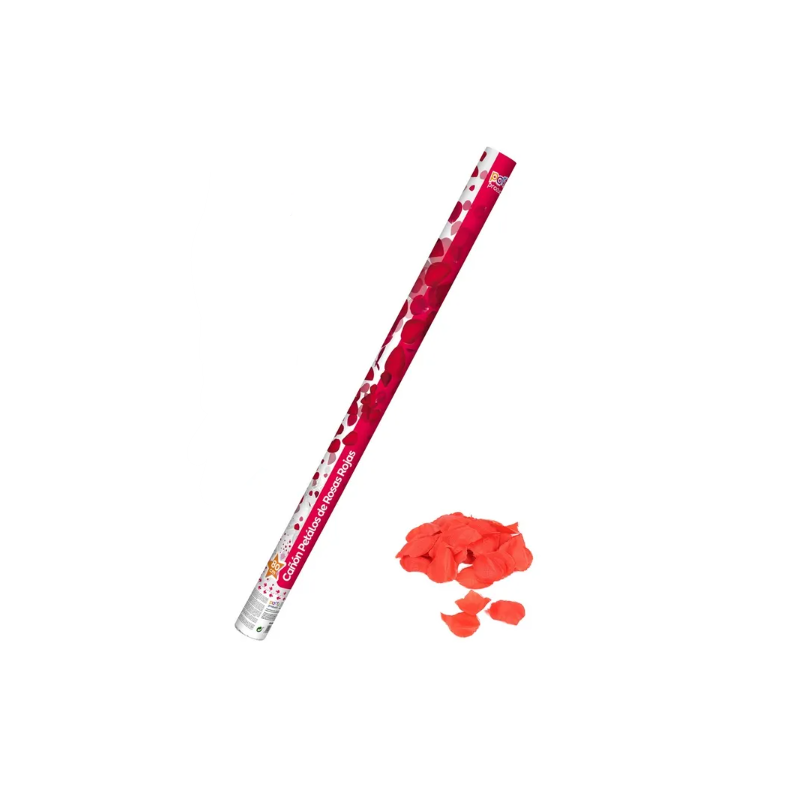 Cañon Pétalos Rosas Rojas 80 Cm