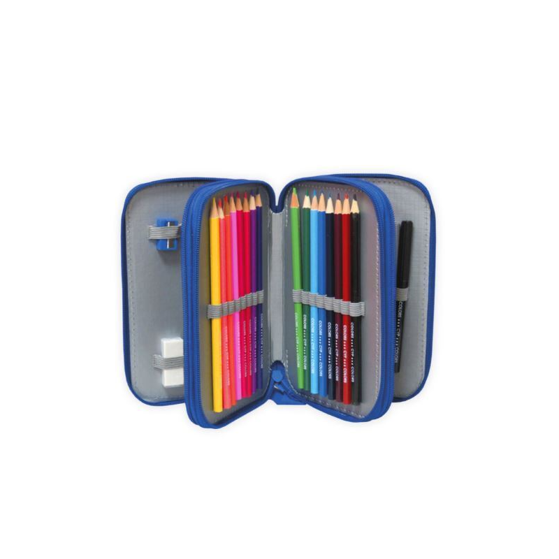 Plumier Triple Stitch Con Material Escolar