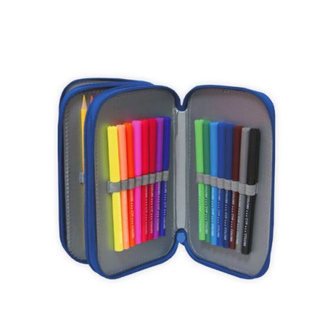 Plumier Triple Real Madrid Con Material Escolar